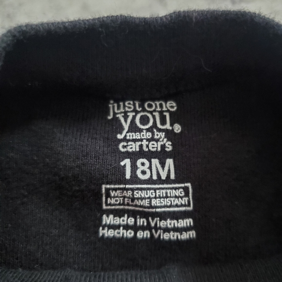 Carter's toddler Skeleton Shirt Size 18m black long sleeve crew tee Halloween - Picture 3 of 6